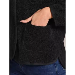 Women's Fuzzy Fleece Jacket With Pockets Long Sleeve Faux Fur Coat -Fashion Clothing Store 7475370 ALT3