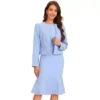 Dress Suit Sets For Women's 2 Piece Work Sleeveless Dresses And Crop Blazer