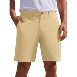 Men's Dress Shorts Flat Front Lightweight Summer Business Formal Shorts With Pocket
