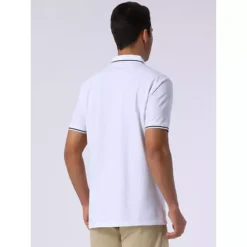 Men's Short Sleeve Contrast Color Summer Golf Formal Business Polo Shirts -Fashion Clothing Store 7477908 ALT2