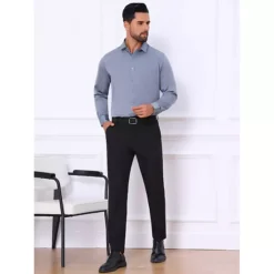 Men's Dress Shirts Solid Long Sleeve Regular Fit Formal Business Button Down Formal Shirts -Fashion Clothing Store 7477914 ALT2