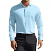 Men's Dress Shirts Solid Long Sleeve Regular Fit Formal Business Button Down Formal Shirts