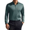 Men's Long Sleeve Button Down Solid Color Business Formal Dress Shirt