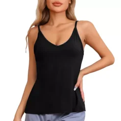 Women's Camisoles Basic Tee Shirts V Neck Outfits Sleeveless Pajama Tank Top