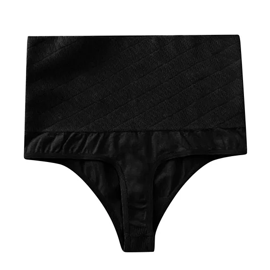 6 Packs Women's Tummy Control Thong Panties Shapewear Slimmer High Waist Non-Marking Briefs 2 6 Packs Women's Tummy Control Thong Panties Shapewear Slimmer High Waist Non-Marking Briefs - Image 2