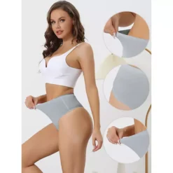 8 Packs Women's Hign Waist G-String Thongs, Tummy Control Stretch Panties, T-back Undepants -Fashion Clothing Store 7478890 ALT2