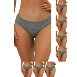8 Packs Women's Period-Underwear Mid-Waistd Hipster Panties, Available In Plus Size -Fashion Clothing Store 7478895 Gray