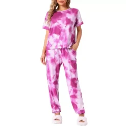 Womens Pajamas Set Soft Sleepwear Tie Dye T-shirt With Pants Pjs Set With Pocket Sweatsuit Outfits 16 Womens Pajamas Set Soft Sleepwear Tie Dye T-shirt With Pants Pjs Set With Pocket Sweatsuit Outfits -Fashion Clothing Store 7478942 Rose