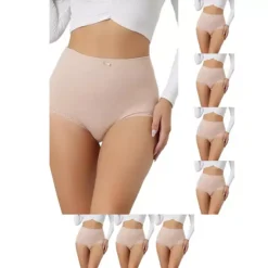 8 Packs Women's Soft High Waist Underwear Stretch Briefs Underpants Tummy Control Panties -Fashion Clothing Store 7478966 Light Pink 1