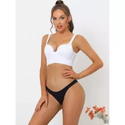 8 Packs Underwear For Women Low-Waist Contract Color Bikini Sporty Sweat-Absorbing Thongs -Fashion Clothing Store 7478967 ALT2