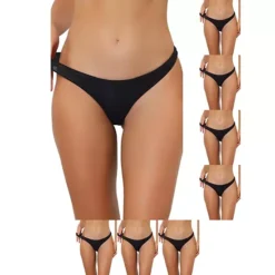 8 Packs Underwear For Women Low-Waist Contract Color Bikini Sporty Sweat-Absorbing Thongs -Fashion Clothing Store 7478967 Black 1