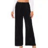 Wide Leg Pants For Women's Pleated Shiny High Waist Elastic Nightout Outfit Party Clubwear Trousers