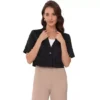 Cropped Blazer For Women's Business Casual Short Sleeve One Button Work Suit Jacket