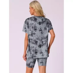 Women's Tie Dye Lounge Set Outfits Biker Shorts Sets Loungewear -Fashion Clothing Store 7542756 ALT2