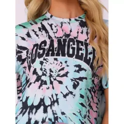 Women's Tie Dye Lounge Set Outfits Biker Shorts Sets Loungewear -Fashion Clothing Store 7542756 ALT3