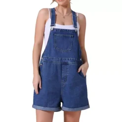 Women's Denim Overall Casual Outfits Adjustable Strap Bib Romper Jean Shorts 13 Women's Denim Overall Casual Outfits Adjustable Strap Bib Romper Jean Shorts -Fashion Clothing Store 7581178 Dark Blue
