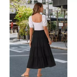 Women's Casual Skirts High Waist A Line Boho Midi Skirt Ruffle Long Summer Skirt 9 Women's Casual Skirts High Waist A Line Boho Midi Skirt Ruffle Long Summer Skirt -Fashion Clothing Store 7581624 ALT3