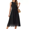 Women's Summer Tank Dress Sleeveless A Line Midi Dress Cotton Crewneck Casual Holiday Dress
