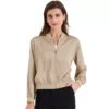Women's Jacket Zip Up Coat Long Sleeve Outerwear Casual Lightweight Top