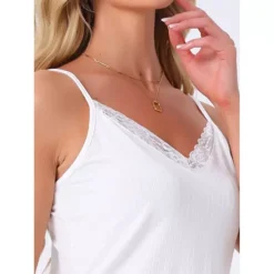 Women's Pajama Sets Lingerie Soft Sleepwear 2 Piece Cami Shorts Pj Set V Neck Lace Nightwear -Fashion Clothing Store 7602278 ALT3