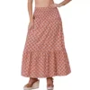 Women's Summer Skirt Casual Smocked Waist Flowy Swing Floral Maxi Skirts