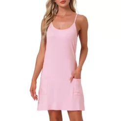 Womens Nightgowns Sleeveless Sleepwear Racerback Sleep Shirts Chemise Night Shirts With Pockets 14 Womens Nightgowns Sleeveless Sleepwear Racerback Sleep Shirts Chemise Night Shirts With Pockets -Fashion Clothing Store 7602436 Pink
