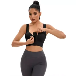 Women's Front Closure Full Support Sports Bra Workout Wirefree Padded Bras