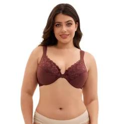 Women's Front Closure Lace Trim Underwire Plunge Bras Plus Size Adjustable Straps Lingerie -Fashion Clothing Store 7602840 ALT2