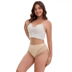 Women's Lace Mid-Waisted Underwear Comfortable Briefs, Available In Plus Size 11 Women's Lace Mid-Waisted Underwear Comfortable Briefs, Available In Plus Size -Fashion Clothing Store 7602918 ALT2