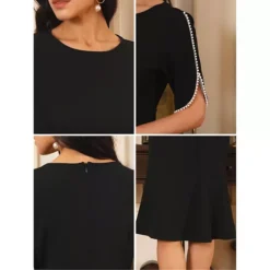 Women's Cocktail Dress Mermaid Beaded Sleeves Wedding Guest Formal Bodycon Midi Dresses -Fashion Clothing Store 7602919 ALT3