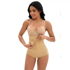 Women's Front Hook Closure Tummy Control Briefs Panties High Waist Hip Lifter Shaperwear -Fashion Clothing Store 7603012 Beige