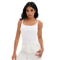 Women's Square Neck Cami Vest Shelf Bra Adjustable Spaghetti Strap Tank Camisole