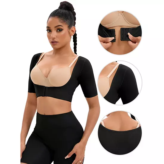 Women's Front Hook Closure Bust Shaperwear Vest Compression Sleeves Slimming Tops 2 Women's Front Hook Closure Bust Shaperwear Vest Compression Sleeves Slimming Tops - Image 2
