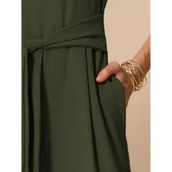 Wide Leg Jumpsuit For Women's V Neck Casual Sleeveless Romper -Fashion Clothing Store 7603116 ALT3