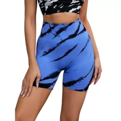 Women's Tie Dye Biker Shorts High Waist Workout Running Fitness Shapewear Shorts -Fashion Clothing Store 7603126 Blue