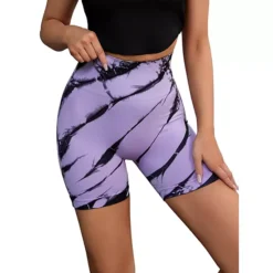 Women's Tie Dye Biker Shorts High Waist Workout Running Fitness Shapewear Shorts -Fashion Clothing Store 7603126 Purple