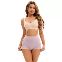 Women's Lace Mesh Light And Breathable Tummy Control Underwear Briefs High Waist Control Panties -Fashion Clothing Store 7603133 ALT2