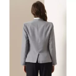 Collarless Blazer For Women's Office 1 Button Work Suit Blazer -Fashion Clothing Store 7603183 ALT2