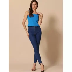 Women's Square Neck Wide Strap Crop Tank Tops Sleeveless Lettuce Trim Casual Floral Cami Vest Top -Fashion Clothing Store 7603185 ALT2