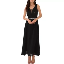 Women's Gown Dress Lace V Neck Sleeveless Cocktail Wedding Guest Dresses