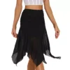 Asymmetrical Skirt For Women's High Waisted Ruched Flowy Mesh Midi Skirts