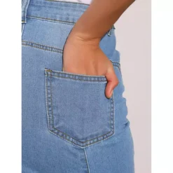 Women's Washed Fishtail Skirt High Waist Jean Denim Raw Hem Fashion Casual Midi Skirt -Fashion Clothing Store 7604345 ALT3