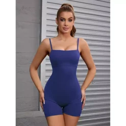 Women's Square Neck Bodysuit Spaghetti Strap Backless Tummy Control Cami Bodyshort Shapewear -Fashion Clothing Store 7604349 ALT2