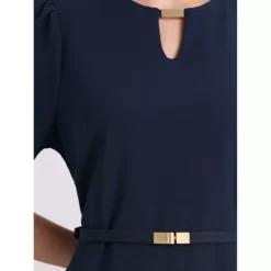 Women's Elegant A-Line Dress Choker V Neck Belted Wear To Work Fit And Flare Dresses 9 Women's Elegant A-Line Dress Choker V Neck Belted Wear To Work Fit And Flare Dresses -Fashion Clothing Store 7604450 ALT3