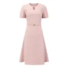 Women's Elegant A-Line Dress Choker V Neck Belted Wear To Work Fit And Flare Dresses