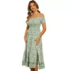 Floral Dresses For Women's Off Shoulder Smock Midi Dress