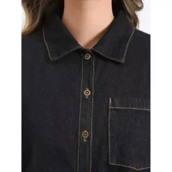Women's Denim Shirt Short Sleeve Button Down Classic Jean Shirt Tops -Fashion Clothing Store 7681304 ALT3