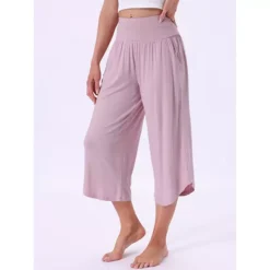 Women's Capri Lounge Yoga Cropped Summer Casual Wide Leg With Pockets Workout Sweat Pajama Pants 9 Women's Capri Lounge Yoga Cropped Summer Casual Wide Leg With Pockets Workout Sweat Pajama Pants -Fashion Clothing Store 7682756 ALT2