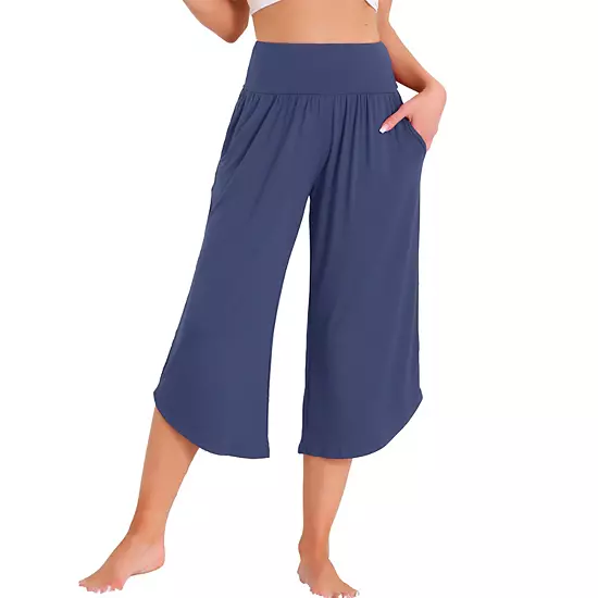 Women's Capri Lounge Yoga Cropped Summer Casual Wide Leg With Pockets Workout Sweat Pajama Pants 6 Women's Capri Lounge Yoga Cropped Summer Casual Wide Leg With Pockets Workout Sweat Pajama Pants - Image 6