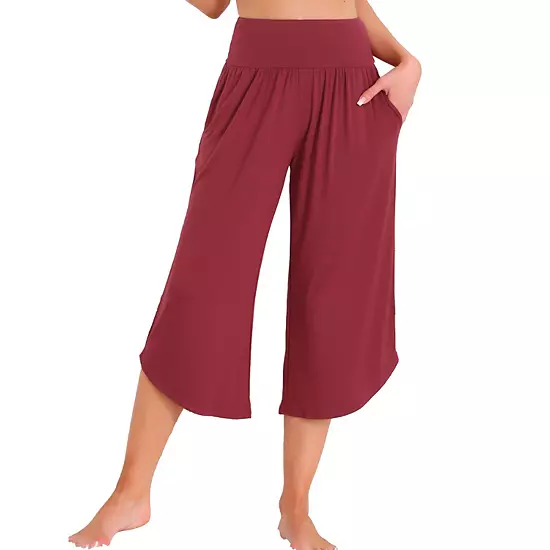 Women's Capri Lounge Yoga Cropped Summer Casual Wide Leg With Pockets Workout Sweat Pajama Pants 7 Women's Capri Lounge Yoga Cropped Summer Casual Wide Leg With Pockets Workout Sweat Pajama Pants - Image 7